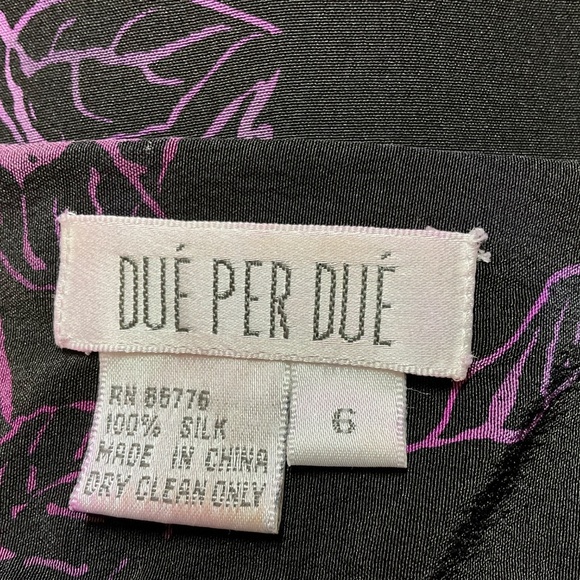 DUE PER DUE 100% Silk Vintage Button Front Blouse Removable Shoulder Pads Sz 6 - Picture 4 of 8